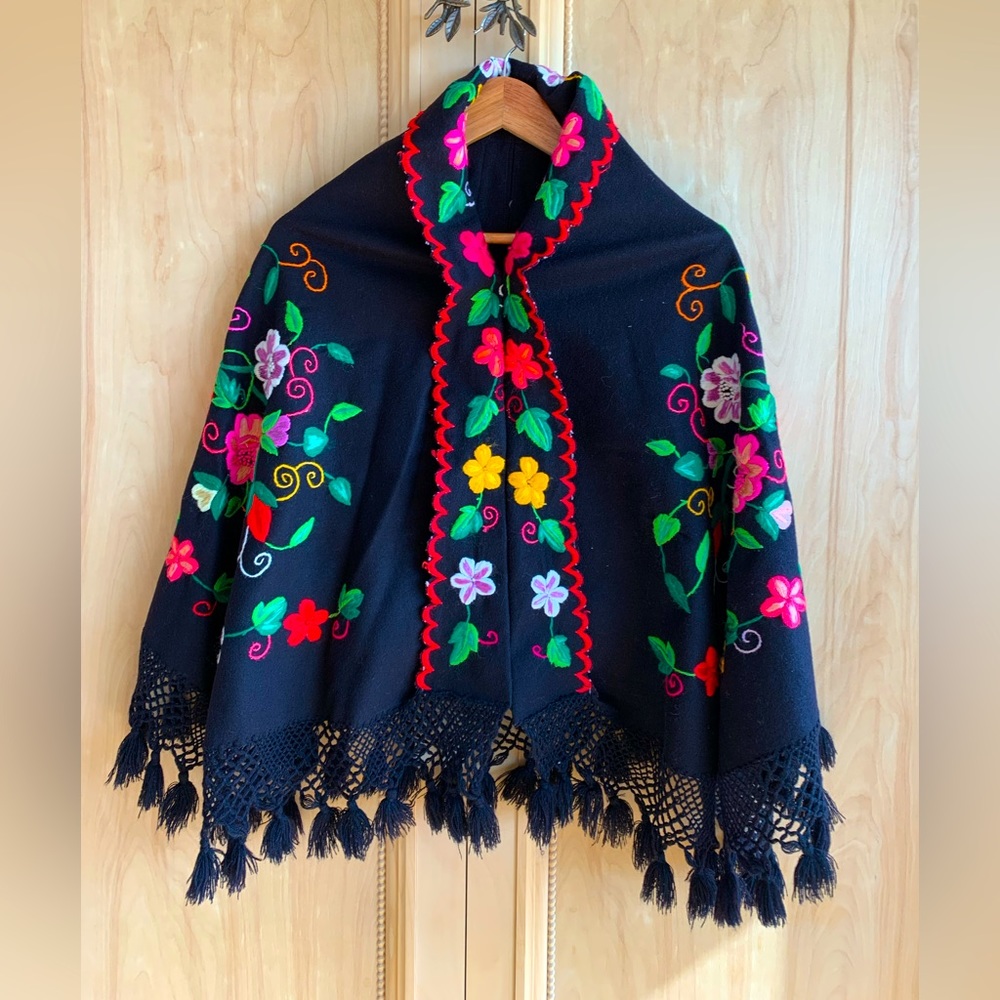Vintage, hand sewn and embroidered cape.